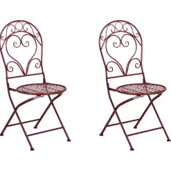 Leen Bakker ALBINIA - Tuinstoel set van 2 - Bordeaux - Metaal Best