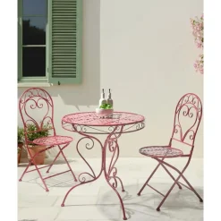 Leen Bakker ALBINIA - Tuinstoel set van 2 - Bordeaux - Metaal Best