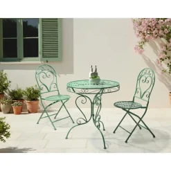 Leen Bakker ALBINIA - Tuintafel - Groen - 70 x 70 cm - IJzer Online