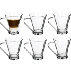 Alessandro Koffieglazen - 6x - 150 ml - cappuccino glas - RVS oor Discount