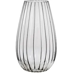 Alessandro Vaas - glas - streep - 11 x 11 x 20 cm - bloemenvaas Outlet