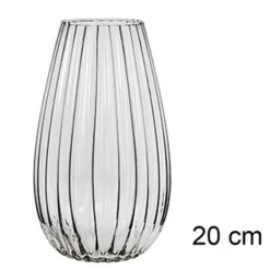 Alessandro Vaas - glas - streep - 11 x 11 x 20 cm - bloemenvaas Outlet