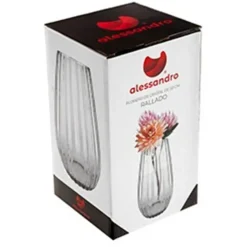 Alessandro Vaas - glas - streep - 11 x 11 x 20 cm - bloemenvaas Outlet