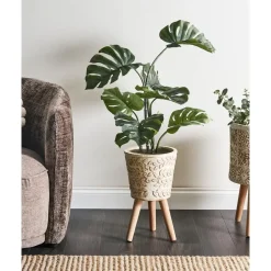 Leen Bakker ALIARTOS- Bloempot - Gebroken wit - 43 cm - MgO Clearance