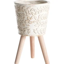 Leen Bakker ALIARTOS- Bloempot - Gebroken wit - 43 cm - MgO Clearance