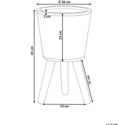 Leen Bakker ALIARTOS- Bloempot - Gebroken wit - 43 cm - MgO Clearance