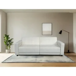 Dorel Home Allie II - Slaapbank 3-zits in crèmekleurige fluweel Clearance