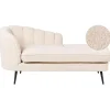 Beliani ALLIER - Chaise longue - Beige - Linkerzijde - Bouclé