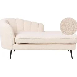 Beliani ALLIER - Chaise longue - Beige - Linkerzijde - Bouclé