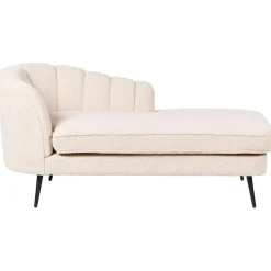 Beliani ALLIER - Chaise longue - Beige - Linkerzijde - Bouclé