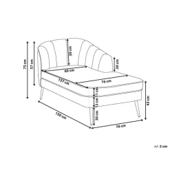 Beliani ALLIER - Chaise longue - Grijs - Rechterzijde - Fluweel Best