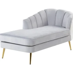 Beliani ALLIER - Chaise longue - Grijs - Rechterzijde - Fluweel Best