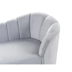 Beliani ALLIER - Chaise longue - Grijs - Rechterzijde - Fluweel Best