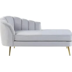Beliani ALLIER - Chaise longue - Grijs - Linkerzijde - Fluweel Outlet