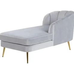 Beliani ALLIER - Chaise longue - Grijs - Linkerzijde - Fluweel Outlet