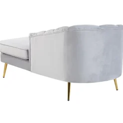 Beliani ALLIER - Chaise longue - Grijs - Linkerzijde - Fluweel Outlet