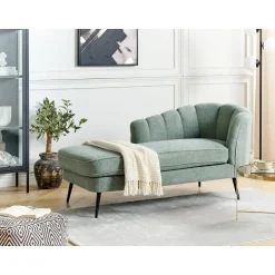 Beliani ALLIER - Chaise longue - Groen - Rechterzijde - Bouclé Best