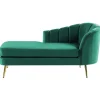 Beliani ALLIER - Chaise longue - Groen - Rechterzijde - Fluweel Best