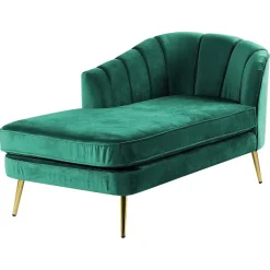 Beliani ALLIER - Chaise longue - Groen - Rechterzijde - Fluweel Best