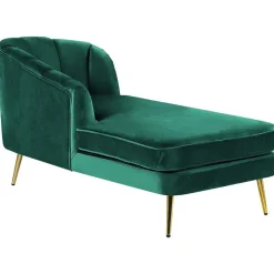 Beliani ALLIER - Chaise longue - Groen - Rechterzijde - Fluweel Best