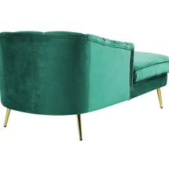 Beliani ALLIER - Chaise longue - Groen - Rechterzijde - Fluweel Best