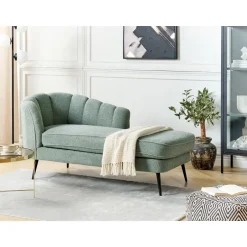 Beliani ALLIER - Chaise longue - Groen - Linkerzijde - Bouclé Hot
