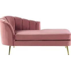 Beliani ALLIER - Chaise longue - Roze - Linkerzijde - Fluweel Outlet