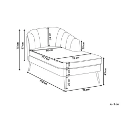 Beliani ALLIER - Chaise longue - Roze - Linkerzijde - Fluweel Outlet