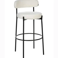 Beliani ALLISON - Barkruk set van 2 - Wit - Bouclé Discount