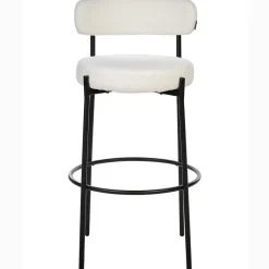 Beliani ALLISON - Barkruk set van 2 - Wit - Bouclé Discount