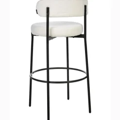 Beliani ALLISON - Barkruk set van 2 - Wit - Bouclé Discount