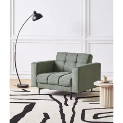 Beliani ALNES - Fauteuil - Donkergroen - Stof Outlet