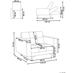 Beliani ALNES - Fauteuil - Donkergroen - Stof Outlet