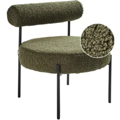 Beliani ALPHA - Fauteuil - Groen - Bouclé Outlet