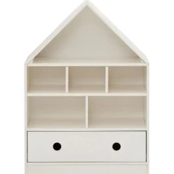 Loft24 Alpi - Boekenkast met dak en 1 lade in wit gelakt grenen Online