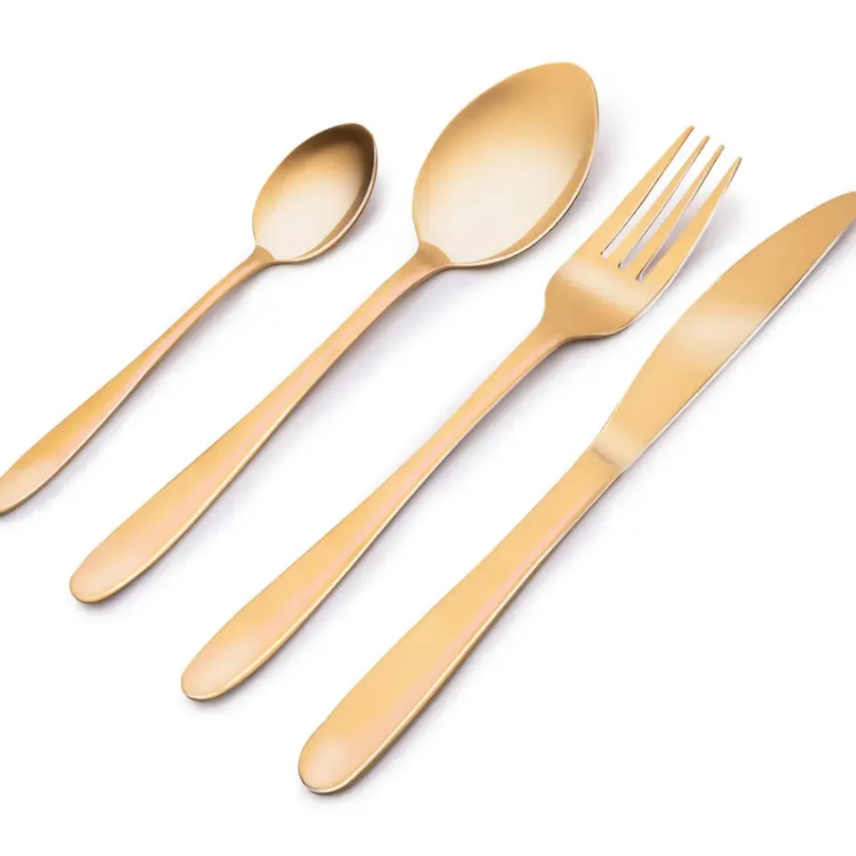 Alpina Bestek - 16-delig - 4 personen - mat goud - RVS Online