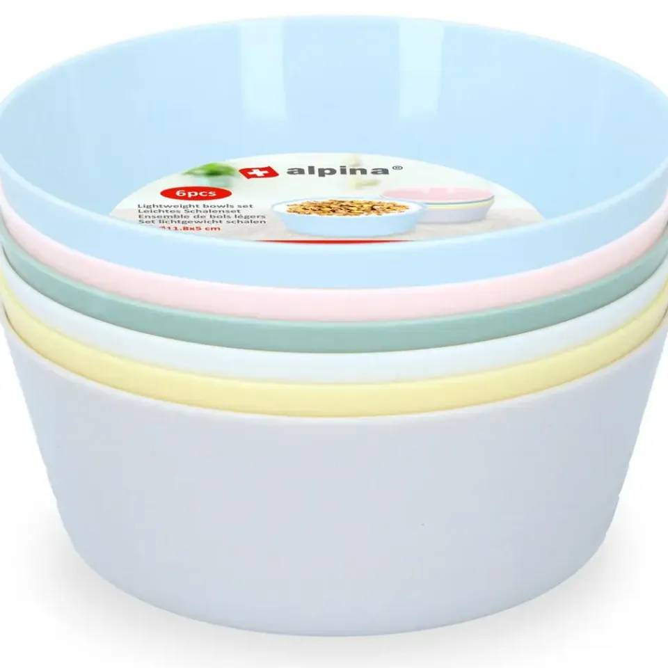 Alpina kommetjes /schaaltjes - 6x - gekleurd - kunststof - 11 cm Outlet