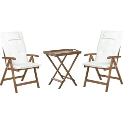 Beliani AMANTEA - Bistroset - Donkerhout/Wit - Acaciahout Online