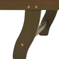 Beliani AMANTEA - Ligstoel - Donkere houtkleur/Gestreept - Acaciahout New