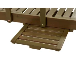 Beliani AMANTEA - Ligstoel - Donkere houtkleur/Gestreept - Acaciahout New