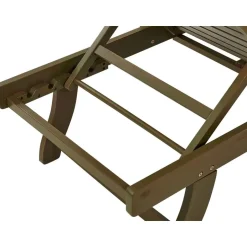 Beliani AMANTEA - Ligstoel - Donkere houtkleur/Gestreept - Acaciahout New