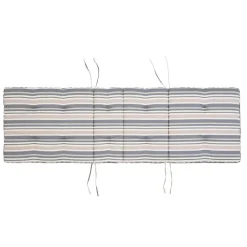 Beliani AMANTEA - Ligstoel - Donkere houtkleur/Gestreept - Acaciahout New