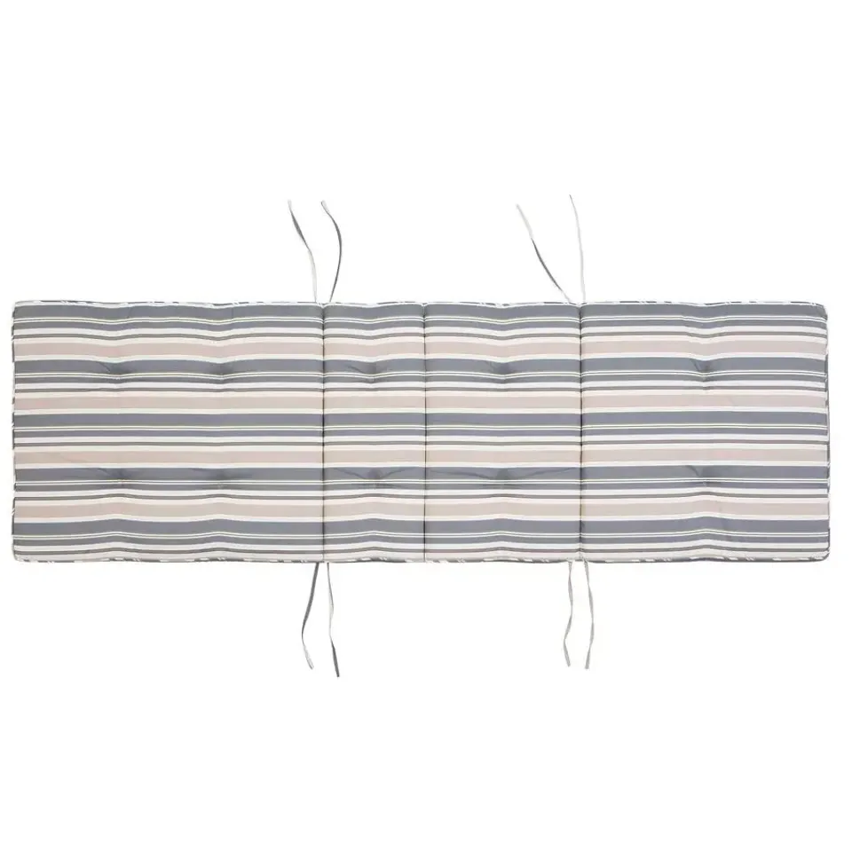 Beliani AMANTEA - Ligstoel - Donkere houtkleur/Gestreept - Acaciahout New