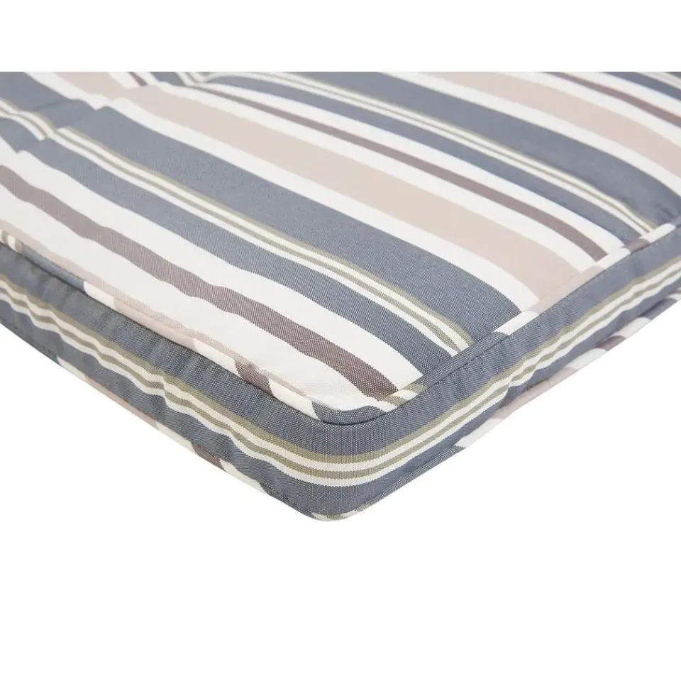 Beliani AMANTEA - Ligstoel - Donkere houtkleur/Gestreept - Acaciahout New