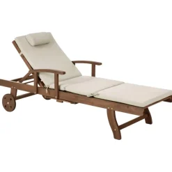 Leen Bakker AMANTEA PREMIUM II - Tuinligstoel - Taupe - Acaciahout New