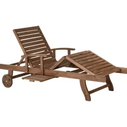 Leen Bakker AMANTEA PREMIUM II - Tuinligstoel - Taupe - Acaciahout New