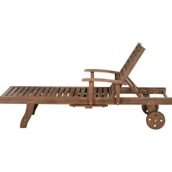 Leen Bakker AMANTEA PREMIUM II - Tuinligstoel - Taupe - Acaciahout New