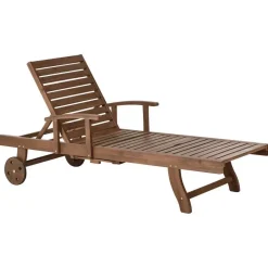 Leen Bakker AMANTEA PREMIUM II - Tuinligstoel - Rood - Acaciahout Hot