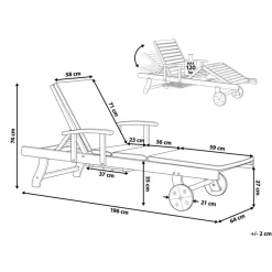 Leen Bakker AMANTEA PREMIUM II - Tuinligstoel - Lichtbeige - Acaciahout New