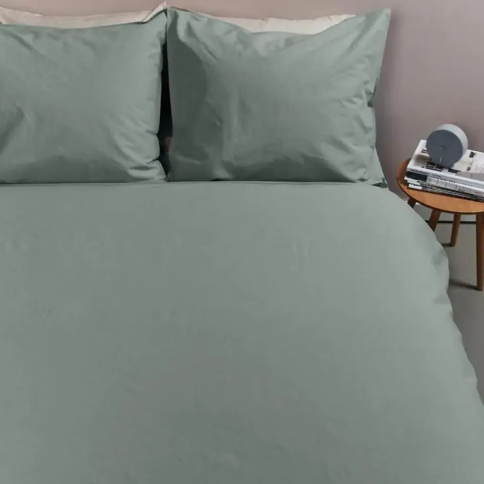 Ambiante Cotton Uni dekbedovertrek - 240x200/220 - Groen Outlet